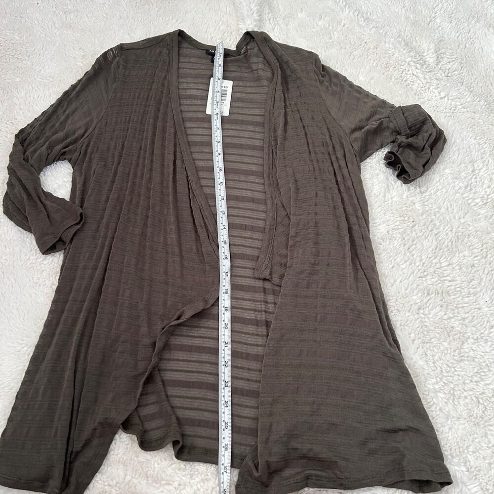 NWT Womens Plus Size Torrid Slub Drape Front Cardigan Dark Brown Size 00 - Picture 4 of 6